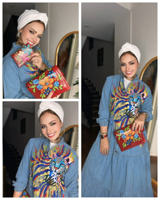 Leopard Denim Dress