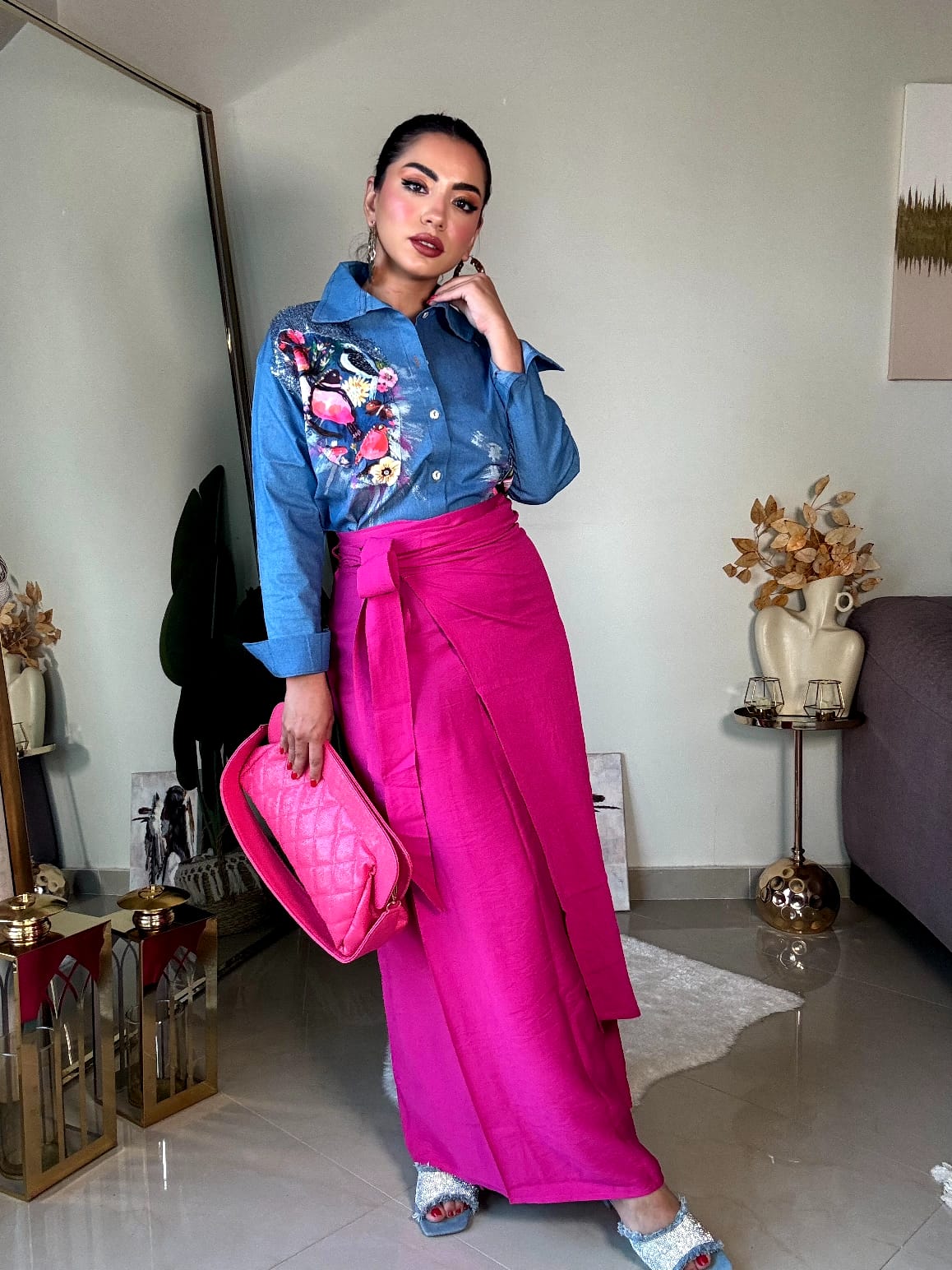 Denim × Fuchsia Suit ✨